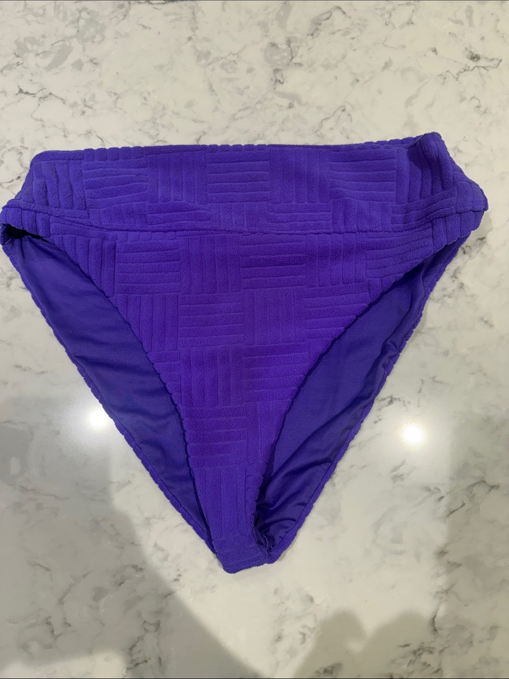 Beach Riot Purple Textured High-Waist Bikini Bottom - Women